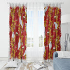 Australia Sulphur-crested Cockatoo Christmas Window Curtain Aussie Golden Wattle Seamless Style