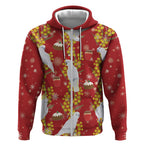 Australia Sulphur-crested Cockatoo Christmas Zip Hoodie Aussie Golden Wattle Seamless Style