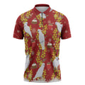 Australia Sulphur-crested Cockatoo Christmas Zipper Polo Shirt Aussie Golden Wattle Seamless Style
