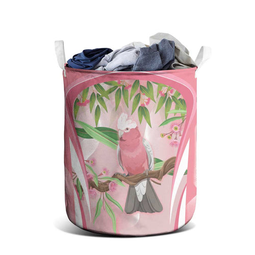 Galah Cockatoo Australia Laundry Basket Aussie Native Eucalyptus Caesia Flowers