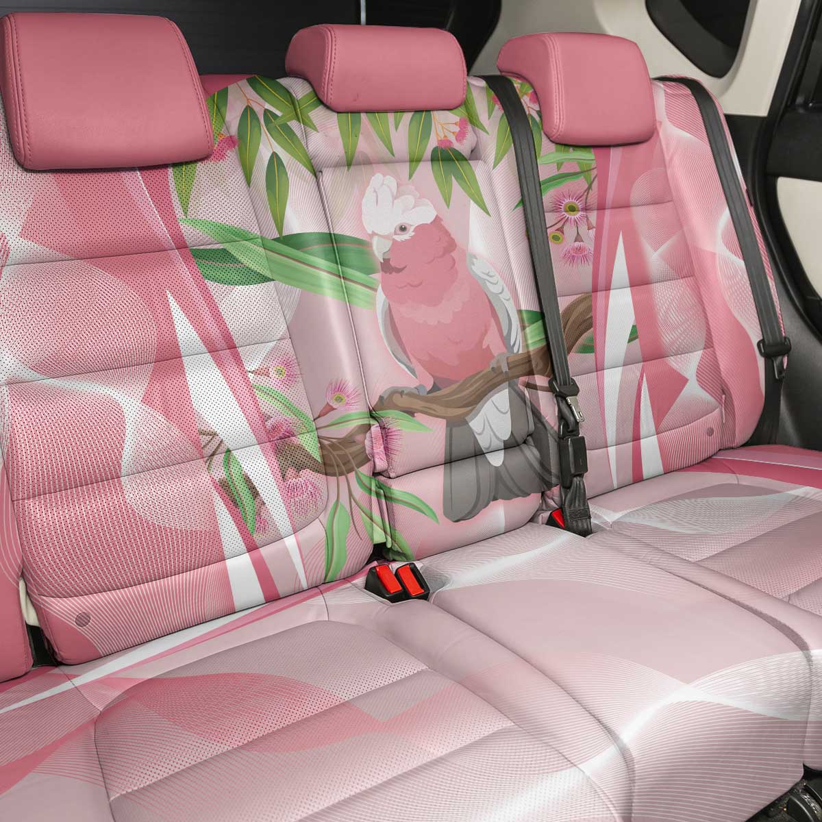 Galah Cockatoo Australia Back Car Seat Cover Aussie Native Eucalyptus Caesia Flowers