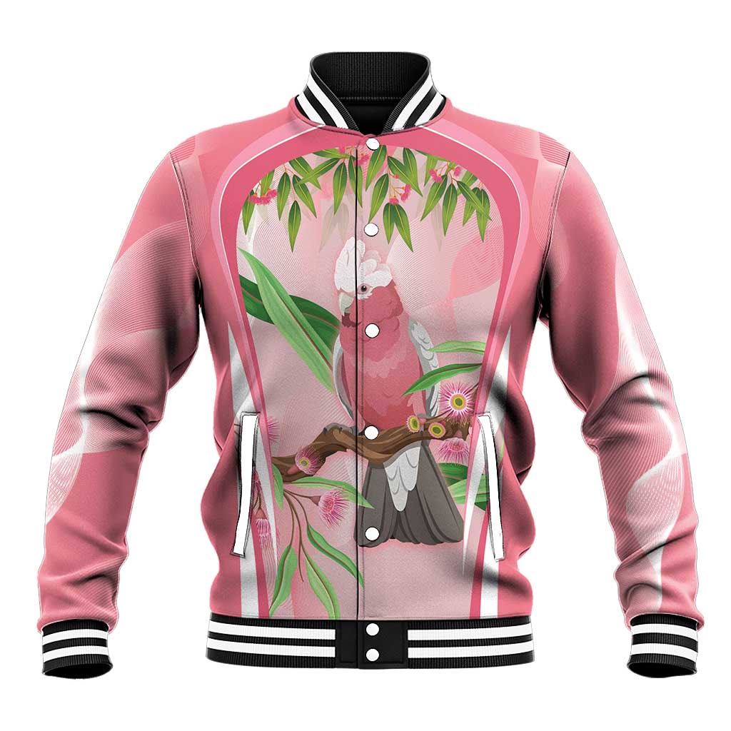 Galah Cockatoo Australia Baseball Jacket Aussie Native Eucalyptus Caesia Flowers