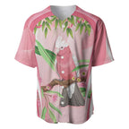 Galah Cockatoo Australia Baseball Jersey Aussie Native Eucalyptus Caesia Flowers