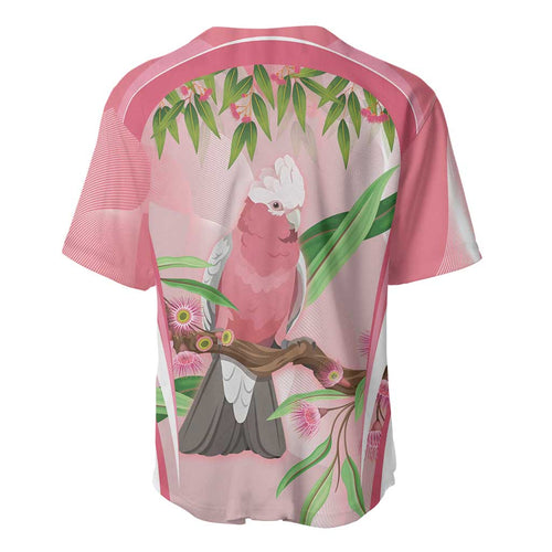 Galah Cockatoo Australia Baseball Jersey Aussie Native Eucalyptus Caesia Flowers