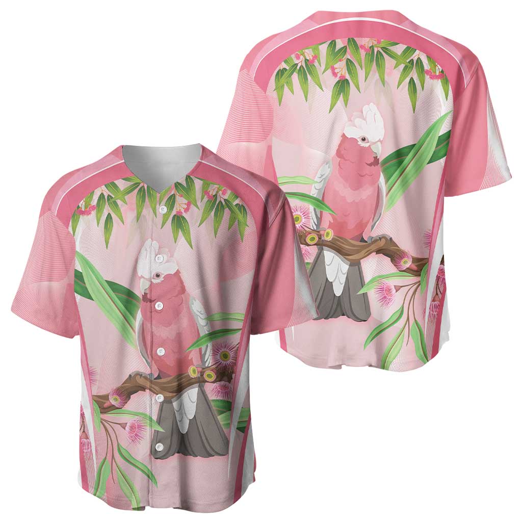 Galah Cockatoo Australia Baseball Jersey Aussie Native Eucalyptus Caesia Flowers