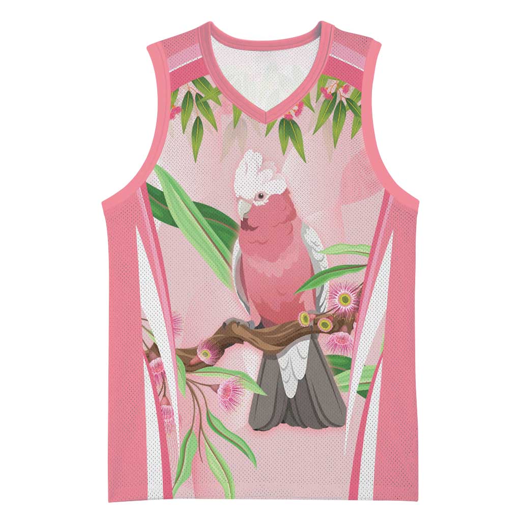 Galah Cockatoo Australia Basketball Jersey Aussie Native Eucalyptus Caesia Flowers
