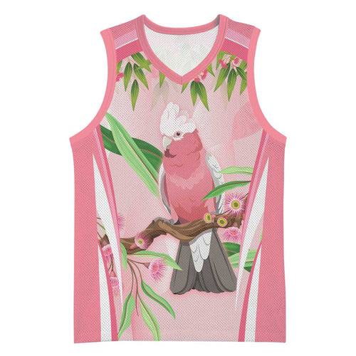 Galah Cockatoo Australia Basketball Jersey Aussie Native Eucalyptus Caesia Flowers