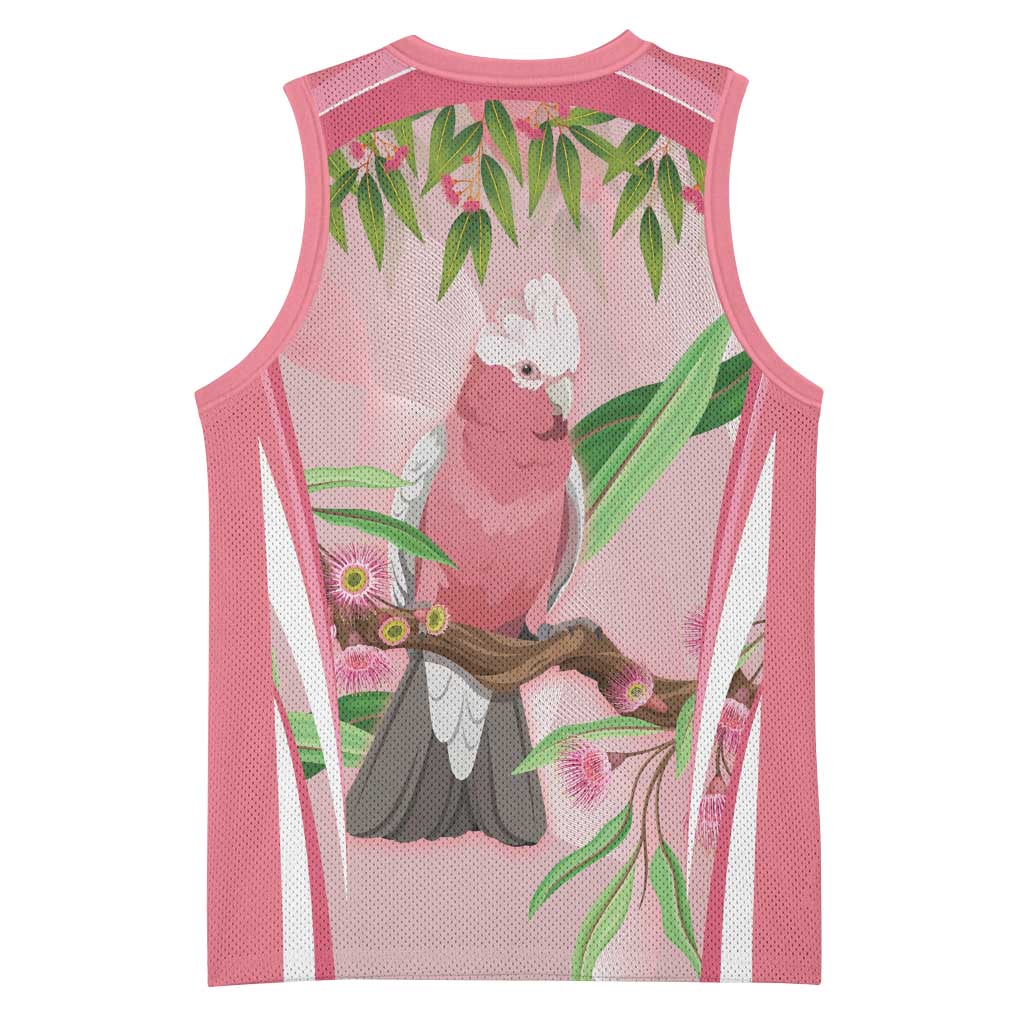 Galah Cockatoo Australia Basketball Jersey Aussie Native Eucalyptus Caesia Flowers