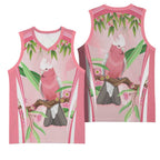 Galah Cockatoo Australia Basketball Jersey Aussie Native Eucalyptus Caesia Flowers