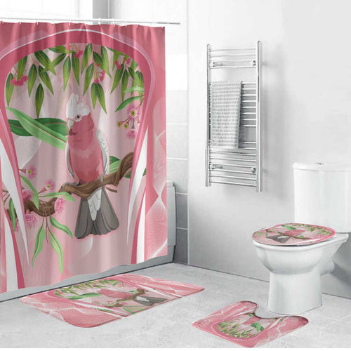 Galah Cockatoo Australia Bathroom Set Aussie Native Eucalyptus Caesia Flowers
