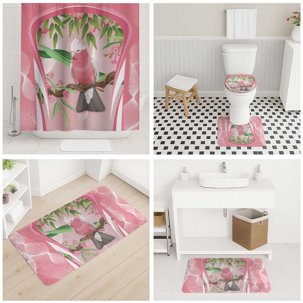 Galah Cockatoo Australia Bathroom Set Aussie Native Eucalyptus Caesia Flowers