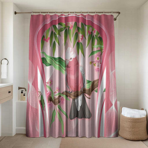 Galah Cockatoo Australia Bathroom Set Aussie Native Eucalyptus Caesia Flowers