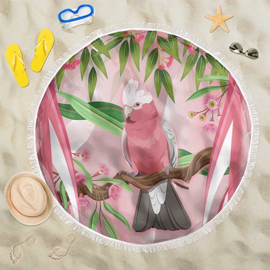 Galah Cockatoo Australia Beach Blanket Aussie Native Eucalyptus Caesia Flowers