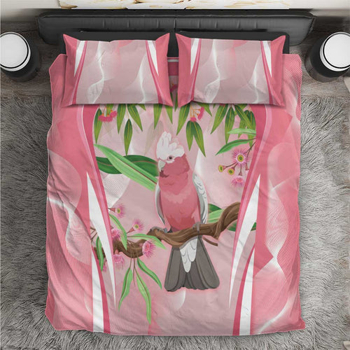 Galah Cockatoo Australia Bedding Set Aussie Native Eucalyptus Caesia Flowers