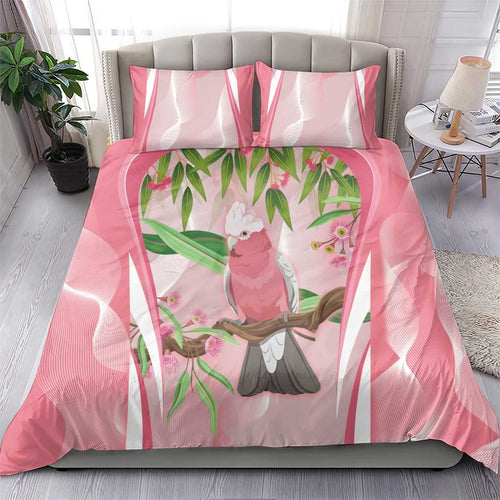 Galah Cockatoo Australia Bedding Set Aussie Native Eucalyptus Caesia Flowers