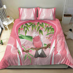 Galah Cockatoo Australia Bedding Set Aussie Native Eucalyptus Caesia Flowers