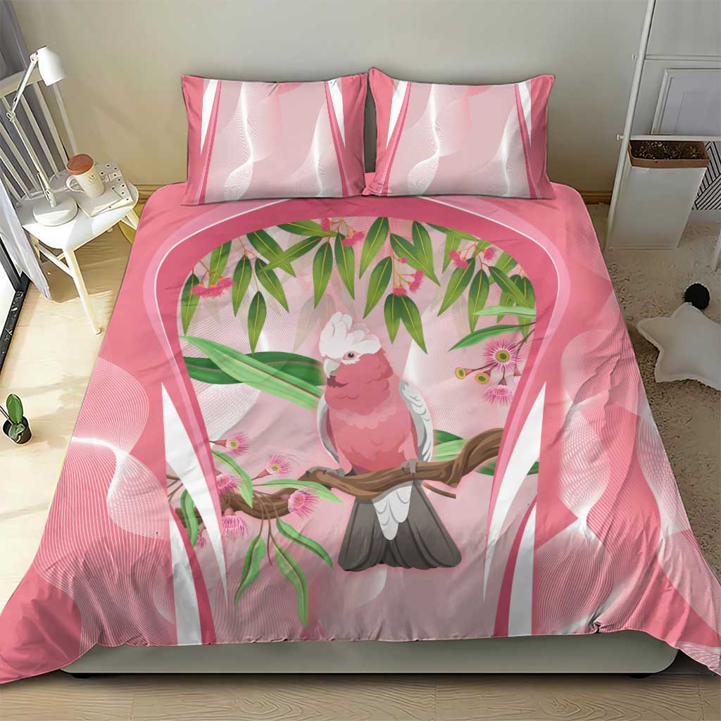 Galah Cockatoo Australia Bedding Set Aussie Native Eucalyptus Caesia Flowers
