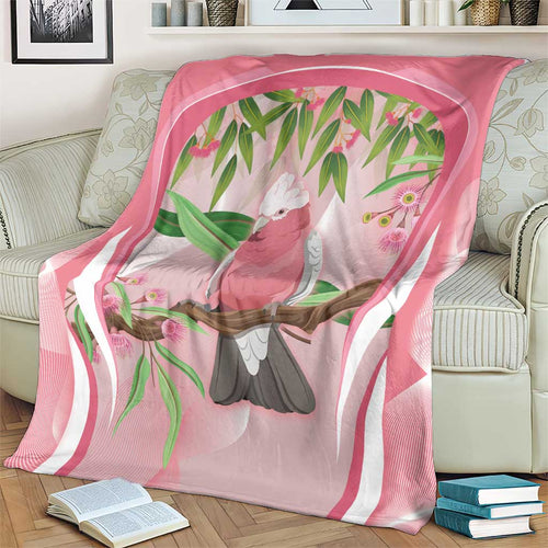 Galah Cockatoo Australia Blanket Aussie Native Eucalyptus Caesia Flowers