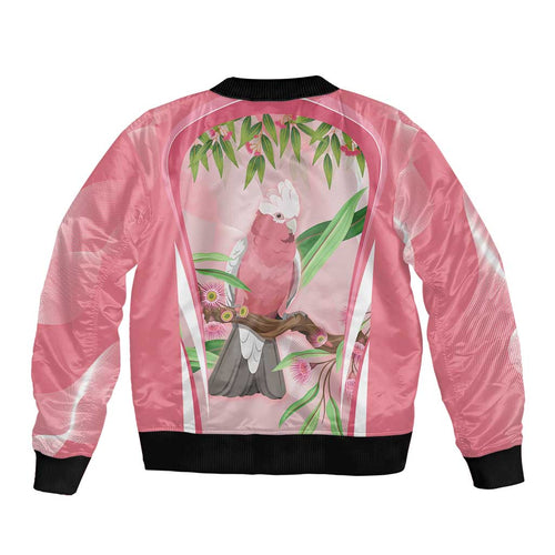Galah Cockatoo Australia Bomber Jacket Aussie Native Eucalyptus Caesia Flowers