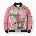 Galah Cockatoo Australia Bomber Puffer Jacket Aussie Native Eucalyptus Caesia Flowers