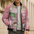 Galah Cockatoo Australia Bomber Puffer Jacket Aussie Native Eucalyptus Caesia Flowers