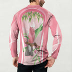 Galah Cockatoo Australia Button Sweatshirt Aussie Native Eucalyptus Caesia Flowers