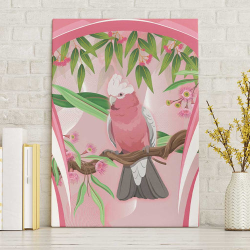 Galah Cockatoo Australia Canvas Wall Art Aussie Native Eucalyptus Caesia Flowers