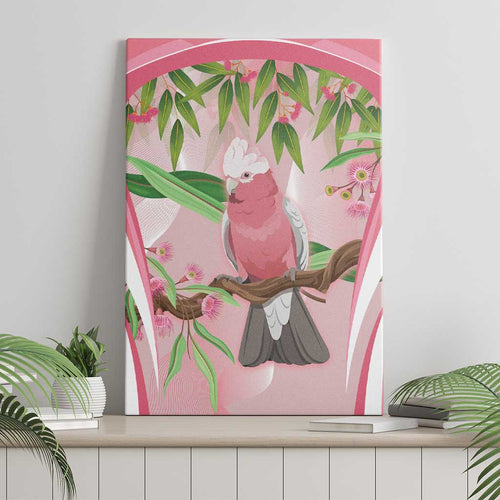 Galah Cockatoo Australia Canvas Wall Art Aussie Native Eucalyptus Caesia Flowers