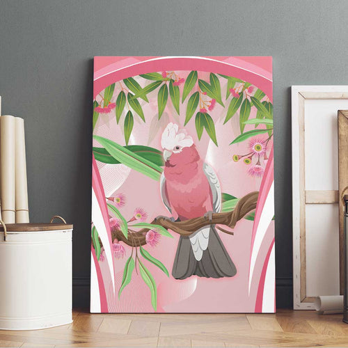 Galah Cockatoo Australia Canvas Wall Art Aussie Native Eucalyptus Caesia Flowers
