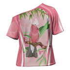 Galah Cockatoo Australia Cross Shoulder Shirt Aussie Native Eucalyptus Caesia Flowers