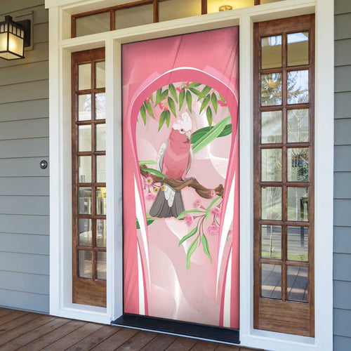Galah Cockatoo Australia Door Cover Aussie Native Eucalyptus Caesia Flowers