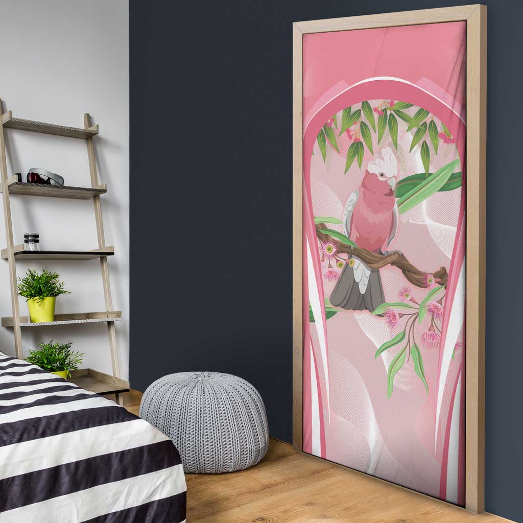 Galah Cockatoo Australia Door Cover Aussie Native Eucalyptus Caesia Flowers