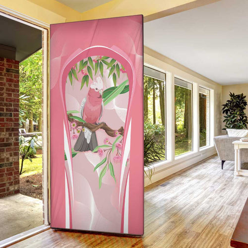 Galah Cockatoo Australia Door Cover Aussie Native Eucalyptus Caesia Flowers
