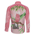 Galah Cockatoo Australia Family Matching Long Sleeve Bodycon Dress and Hawaiian Shirt Aussie Native Eucalyptus Caesia Flowers