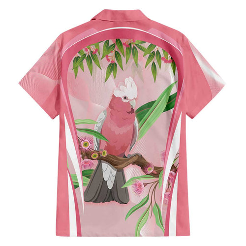Galah Cockatoo Australia Family Matching Off Shoulder Short Dress and Hawaiian Shirt Aussie Native Eucalyptus Caesia Flowers
