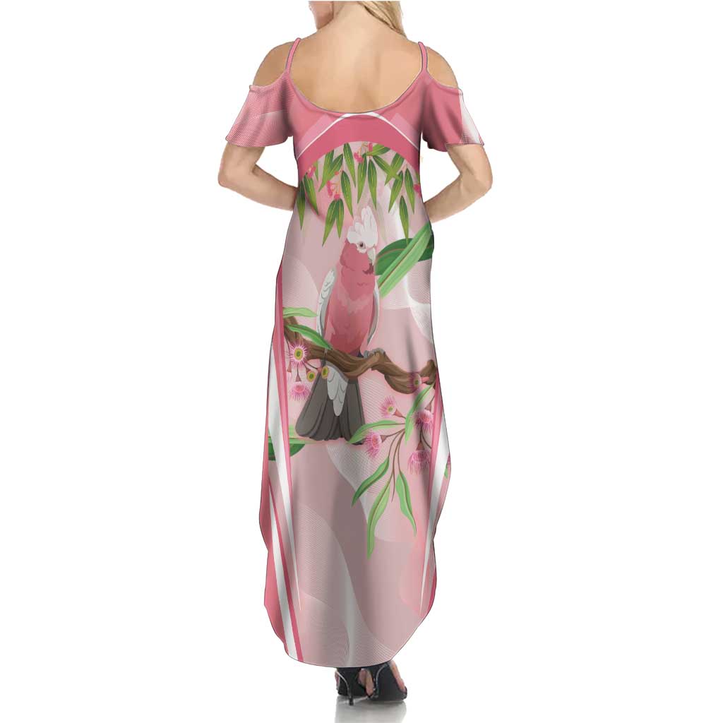 Galah Cockatoo Australia Family Matching Summer Maxi Dress and Hawaiian Shirt Aussie Native Eucalyptus Caesia Flowers