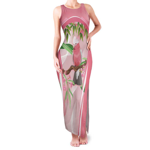 Galah Cockatoo Australia Family Matching Tank Maxi Dress and Hawaiian Shirt Aussie Native Eucalyptus Caesia Flowers