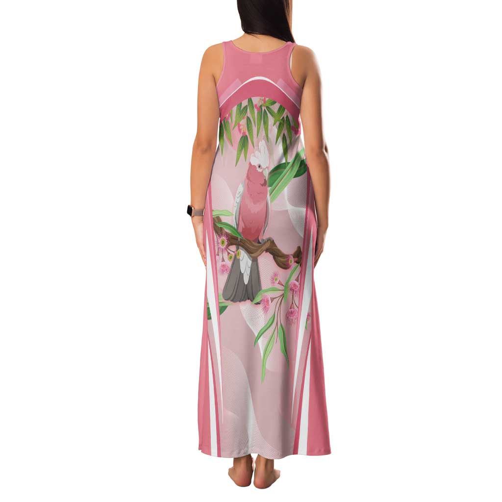 Galah Cockatoo Australia Family Matching Tank Maxi Dress and Hawaiian Shirt Aussie Native Eucalyptus Caesia Flowers