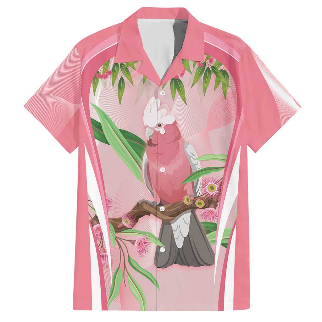Galah Cockatoo Australia Hawaiian Shirt Aussie Native Eucalyptus Caesia Flowers
