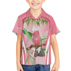 Galah Cockatoo Australia Hawaiian Shirt Aussie Native Eucalyptus Caesia Flowers