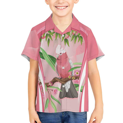 Galah Cockatoo Australia Hawaiian Shirt Aussie Native Eucalyptus Caesia Flowers