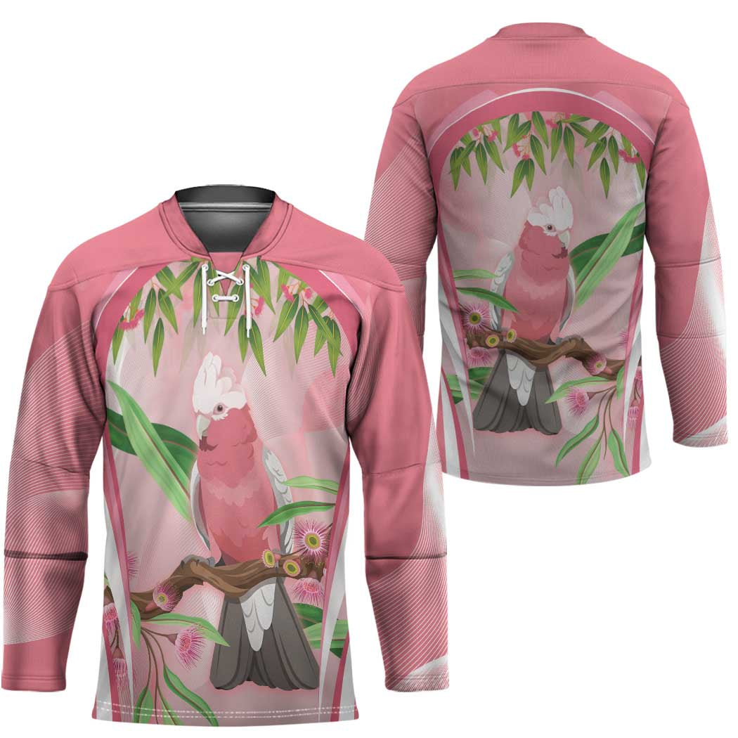 Galah Cockatoo Australia Hockey Jersey Aussie Native Eucalyptus Caesia Flowers