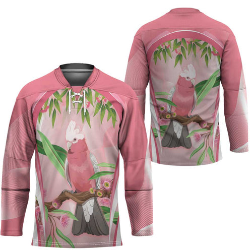 Galah Cockatoo Australia Hockey Jersey Aussie Native Eucalyptus Caesia Flowers