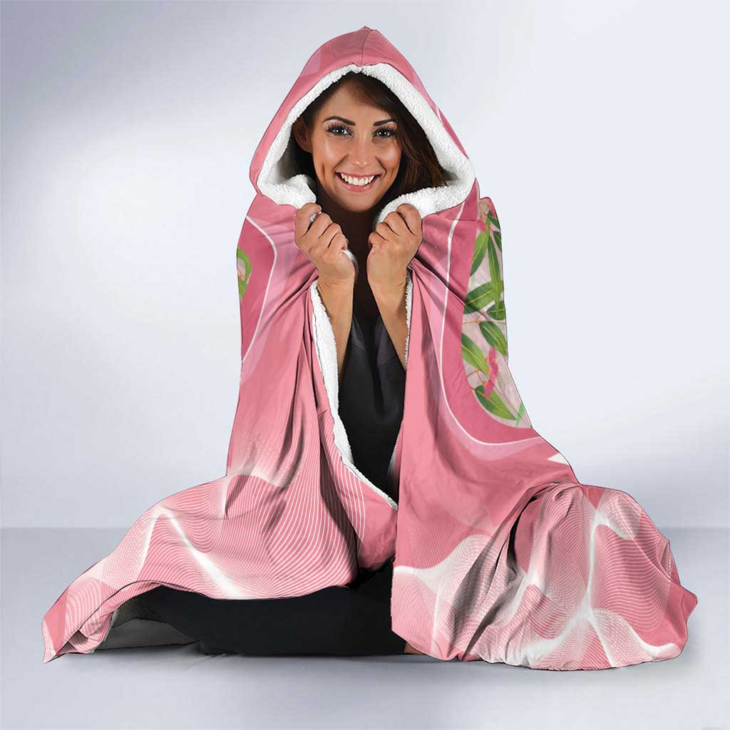Galah Cockatoo Australia Hooded Blanket Aussie Native Eucalyptus Caesia Flowers