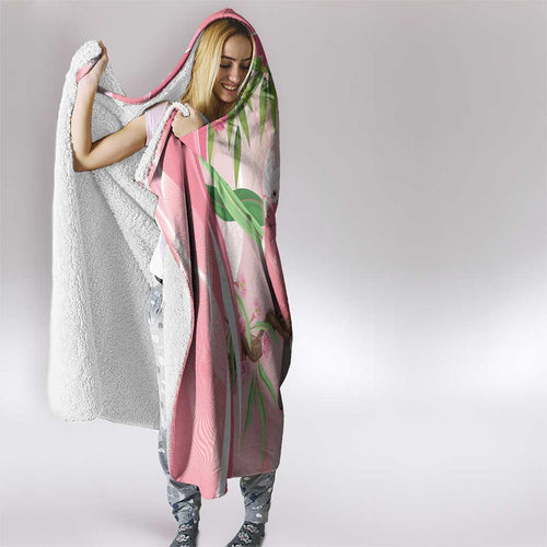 Galah Cockatoo Australia Hooded Blanket Aussie Native Eucalyptus Caesia Flowers