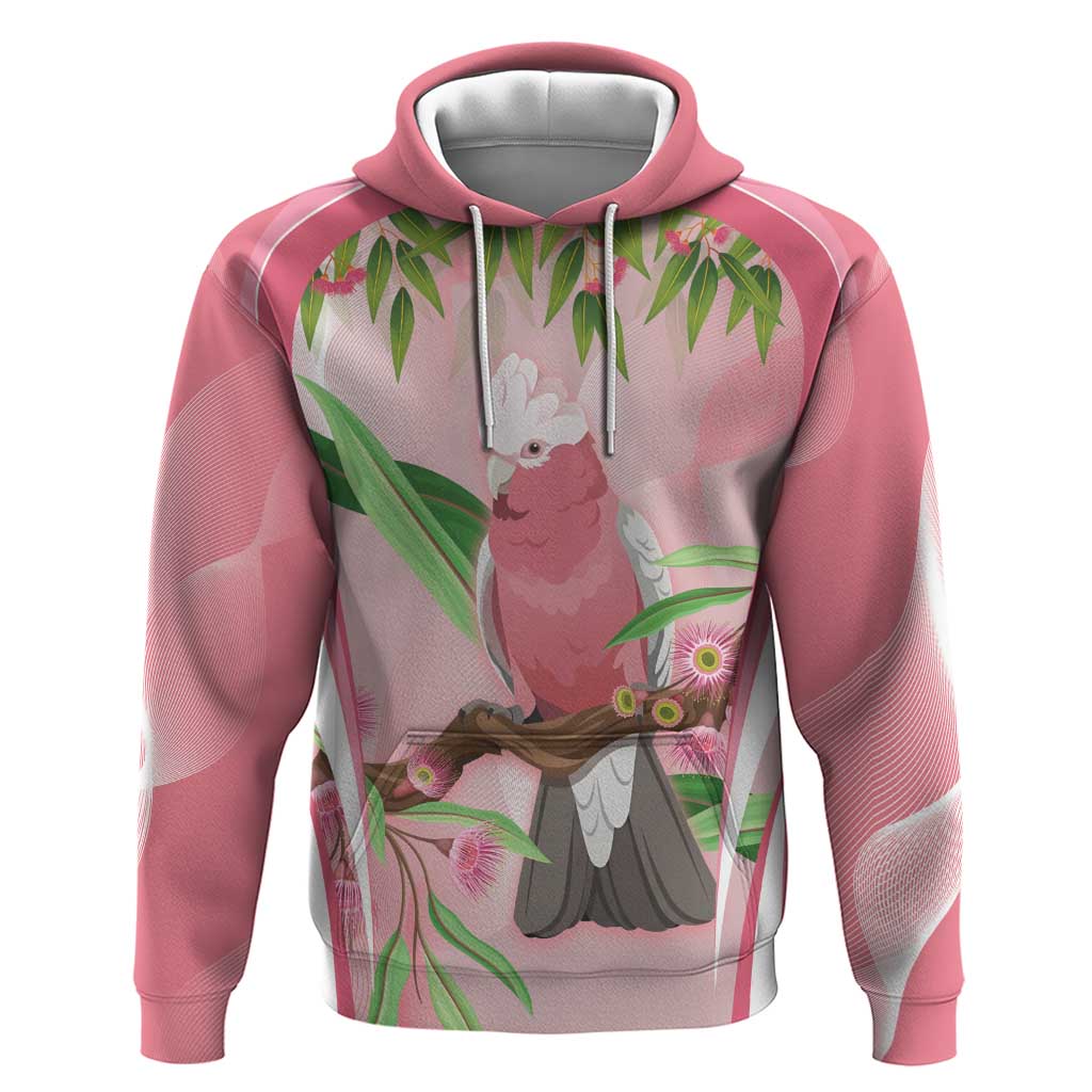 Galah Cockatoo Australia Hoodie Aussie Native Eucalyptus Caesia Flowers