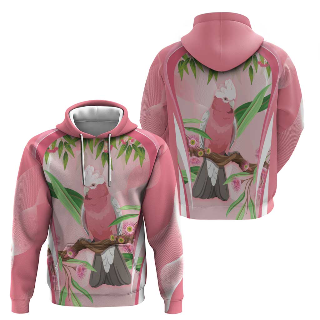 Galah Cockatoo Australia Hoodie Aussie Native Eucalyptus Caesia Flowers