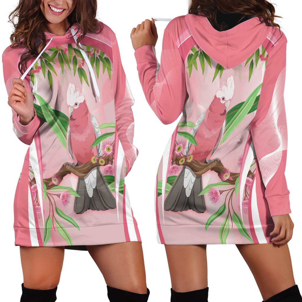 Galah Cockatoo Australia Hoodie Dress Aussie Native Eucalyptus Caesia Flowers