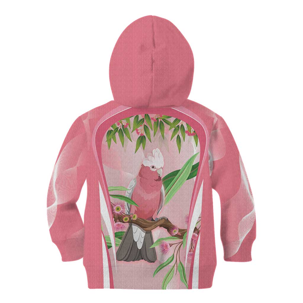 Galah Cockatoo Australia Kid Hoodie Aussie Native Eucalyptus Caesia Flowers