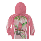 Galah Cockatoo Australia Kid Hoodie Aussie Native Eucalyptus Caesia Flowers